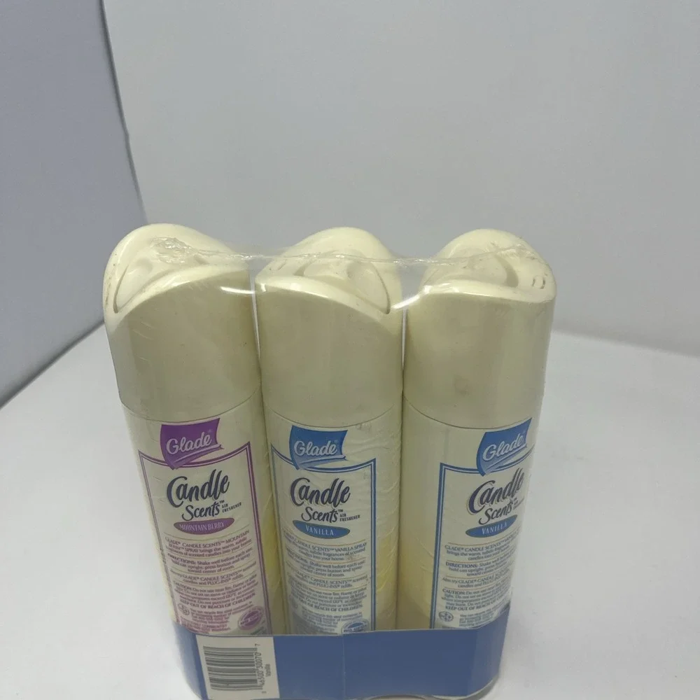 Vtg Glade Candle Scent Spray Air Freshener Vanilla Mountain‎ Berry 3 Pack NOS